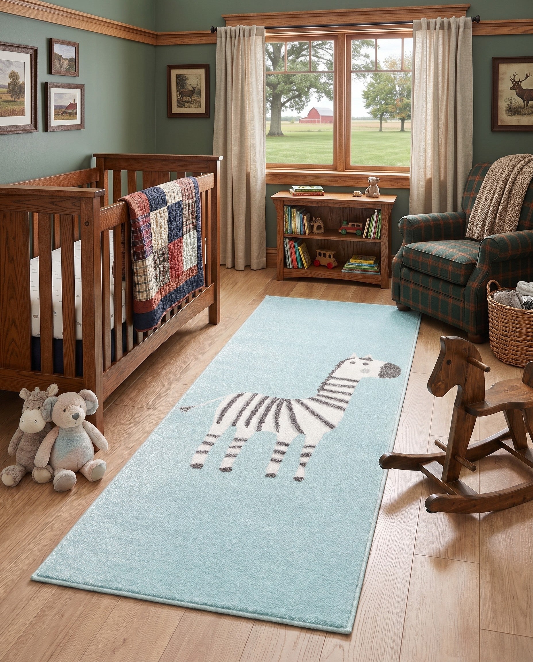2' 2 x 6' 1 Zebra Whimsy Kids Runner Rug