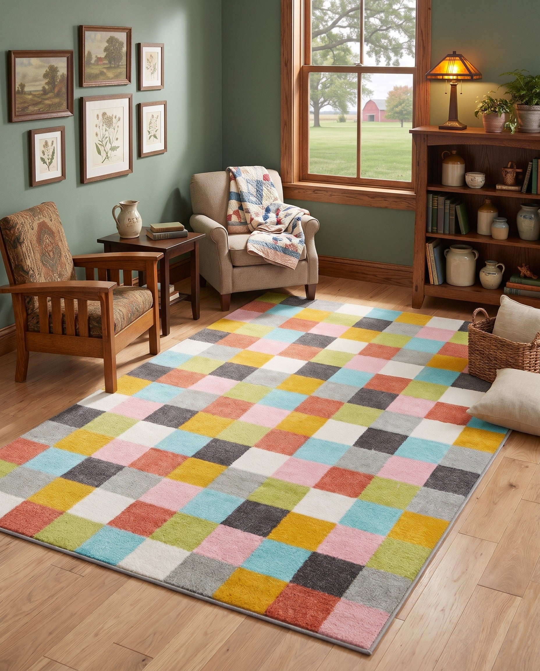 Checkered Whimsy Kids Rug