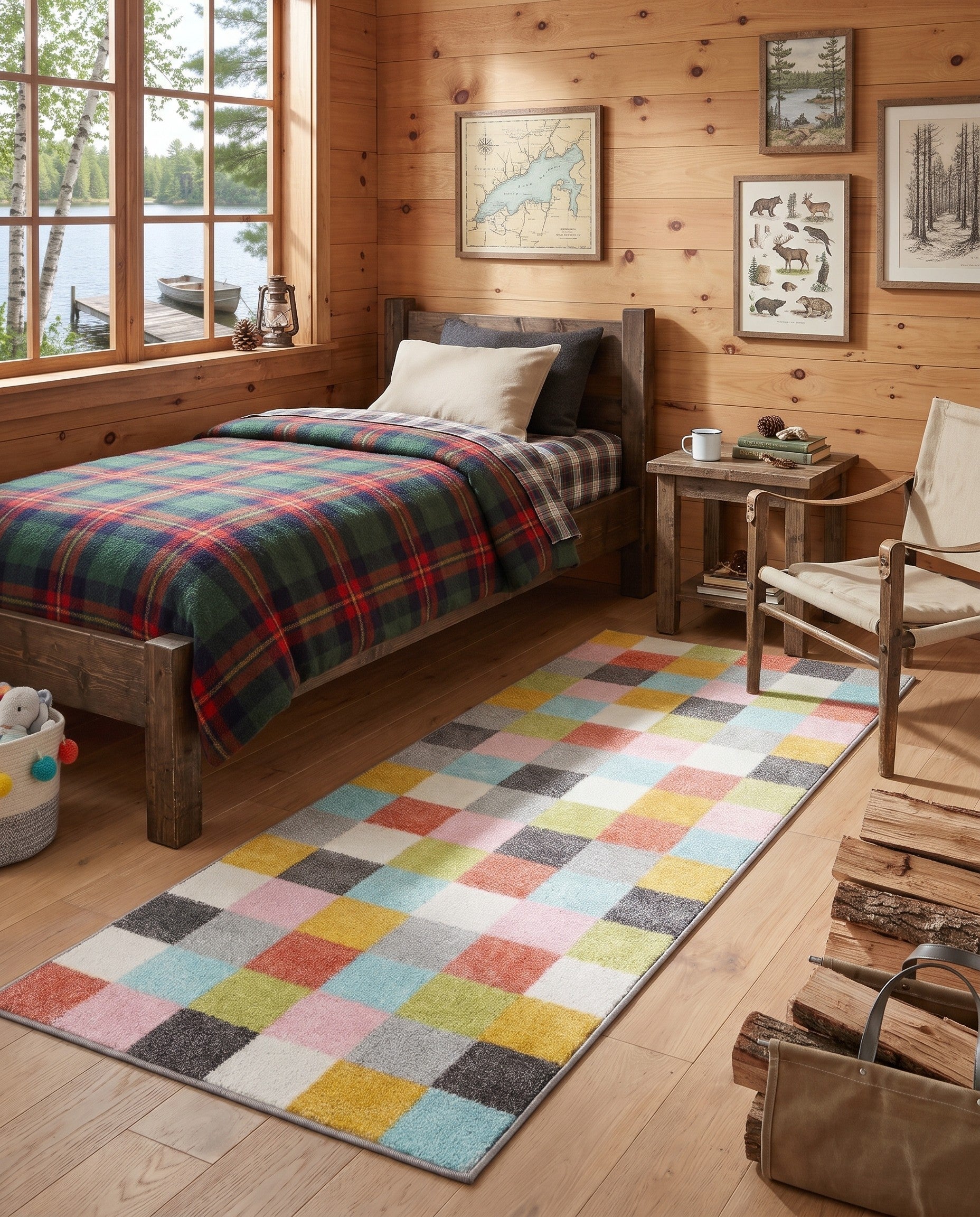 Checkered Whimsy Kids Runner Rug