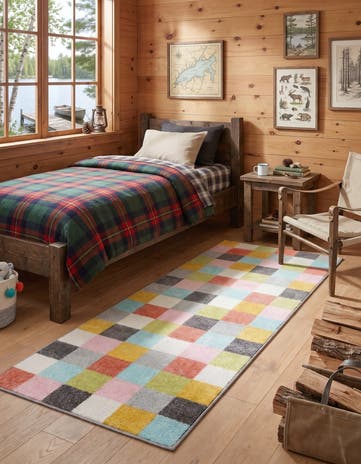 Checkered Whimsy Kids Runner Rug