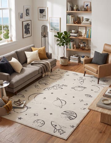 3' 11 x 5' 11 Planets Whimsy Kids Rug