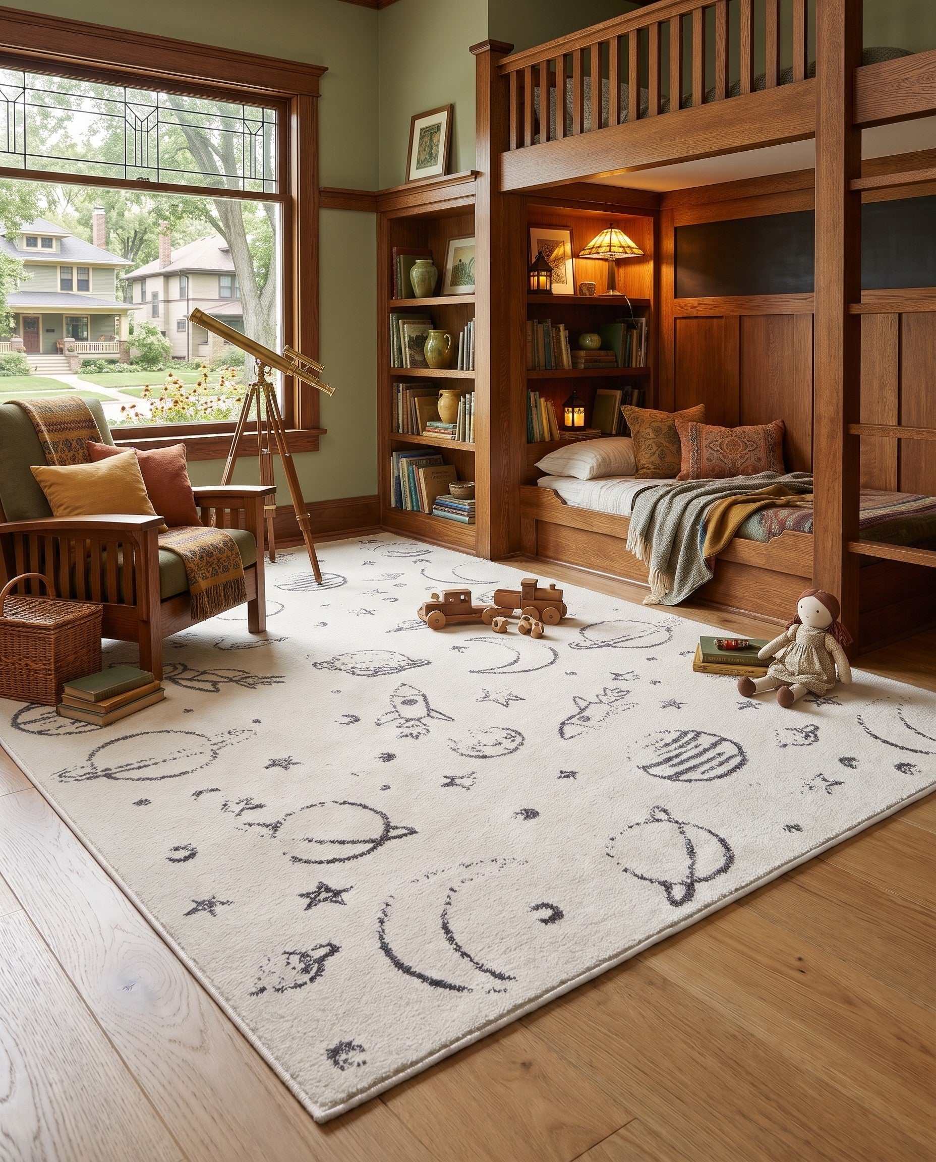 5' 3 x 8' Planets Whimsy Kids Gilbert Rug