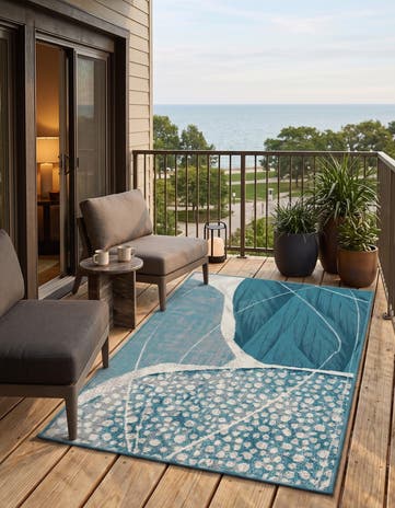 2' x 3' 1 Easy-Clean Modern Indoor / Outdoor Rug