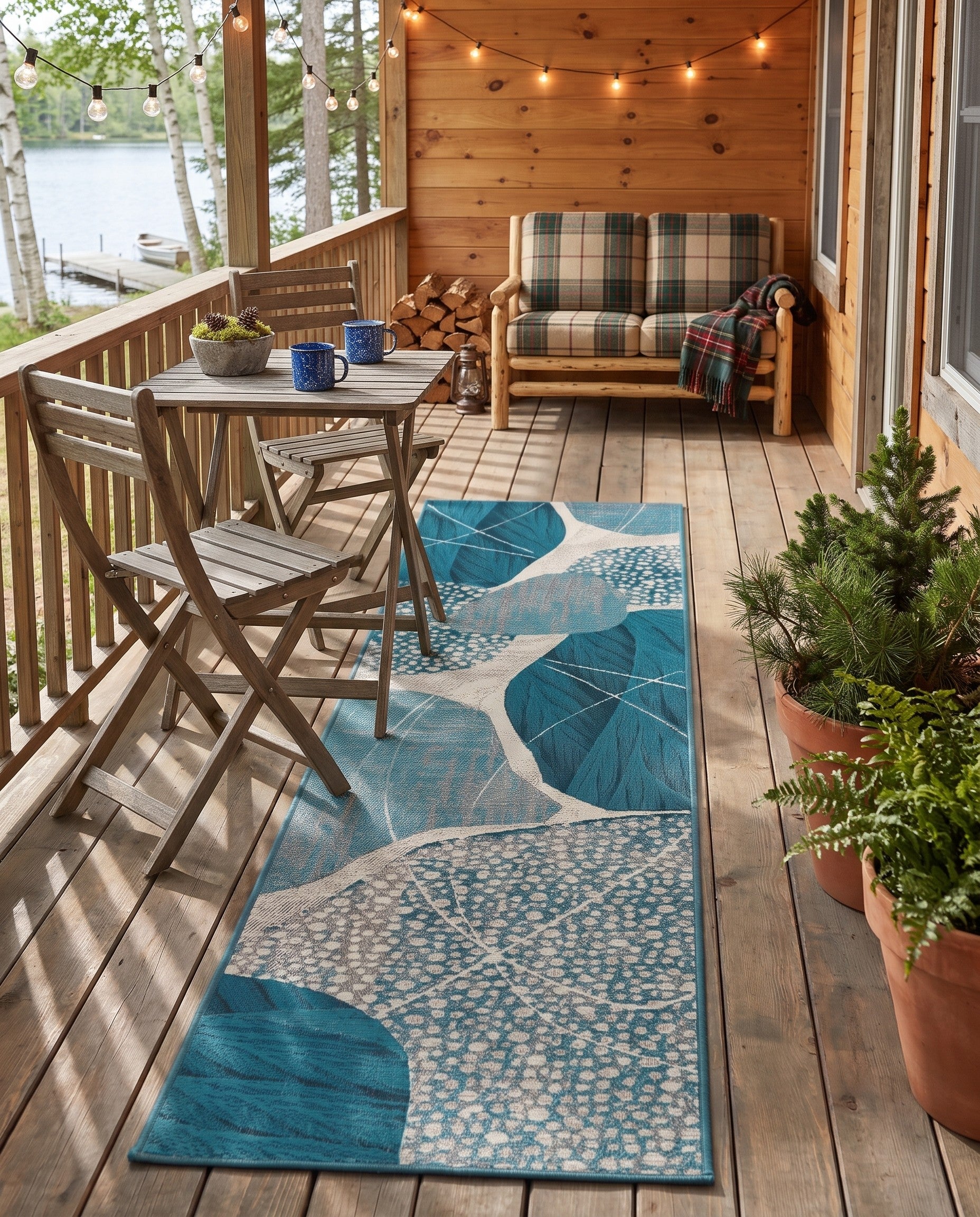 2' x 8' Easy-Clean Modern Indoor / Outdoor Runner Rug