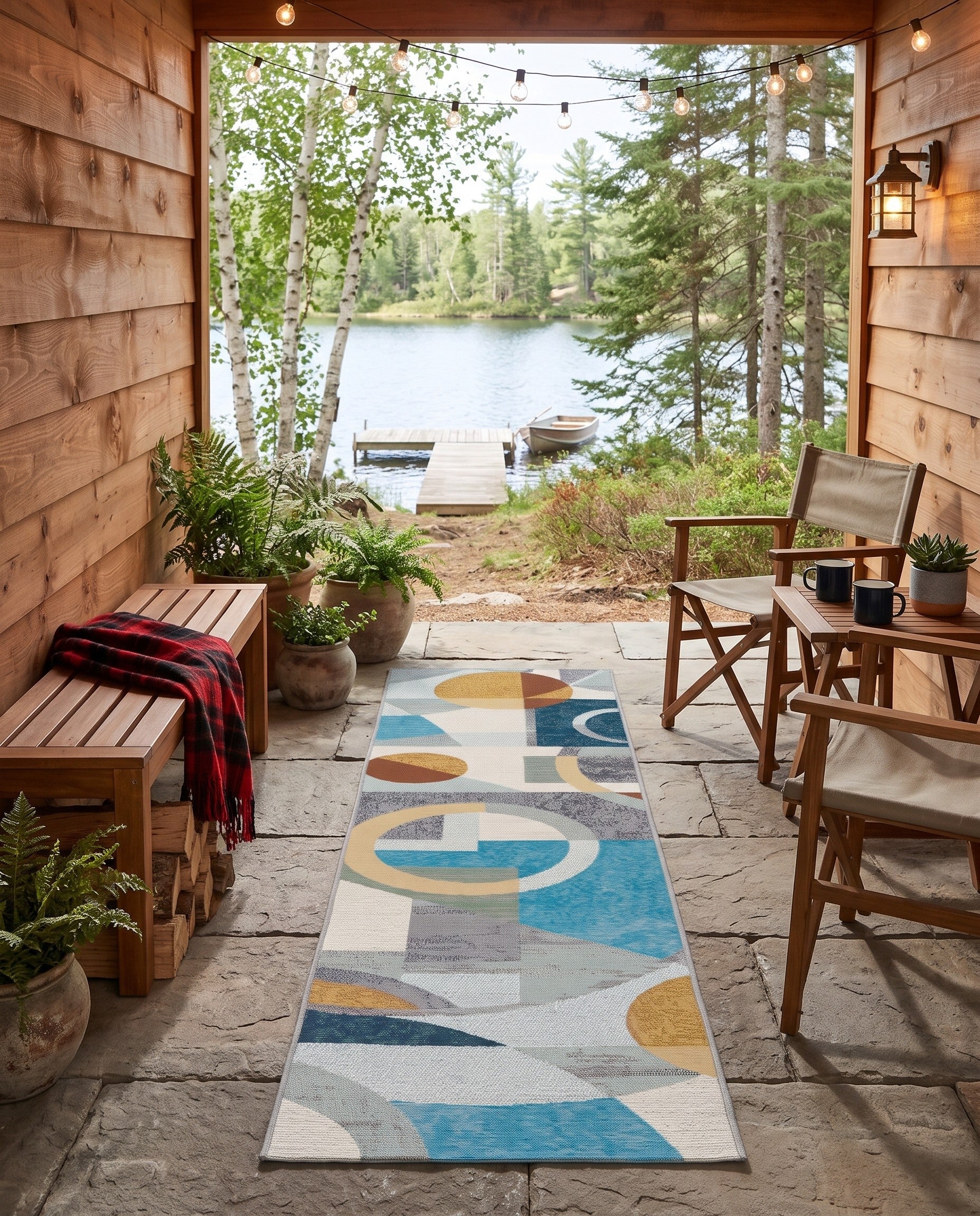 2' x 8' Easy-Clean Modern Indoor / Outdoor Runner Rug