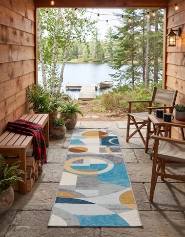 2' x 8' Easy-Clean Modern Indoor / Outdoor Runner Rug