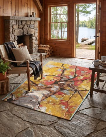 2' x 3' 1 Easy-Clean Botanical Indoor / Outdoor Rug