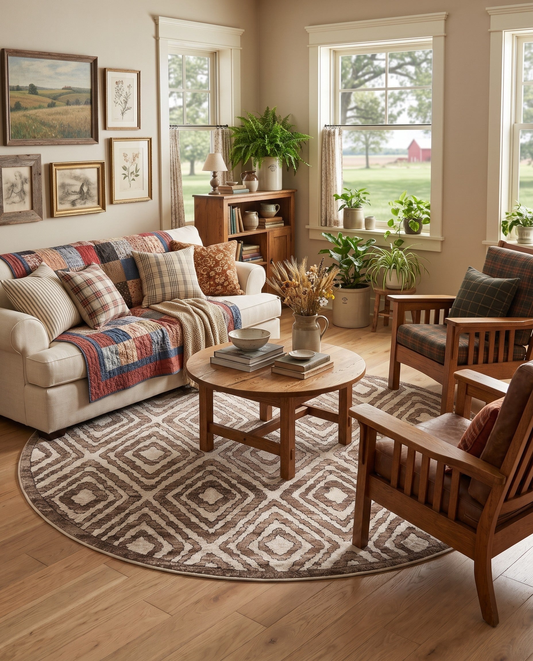 Chocolate Brown Hermitage Round Rug