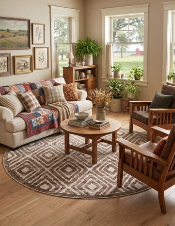 Chocolate Brown Hermitage Round Rug