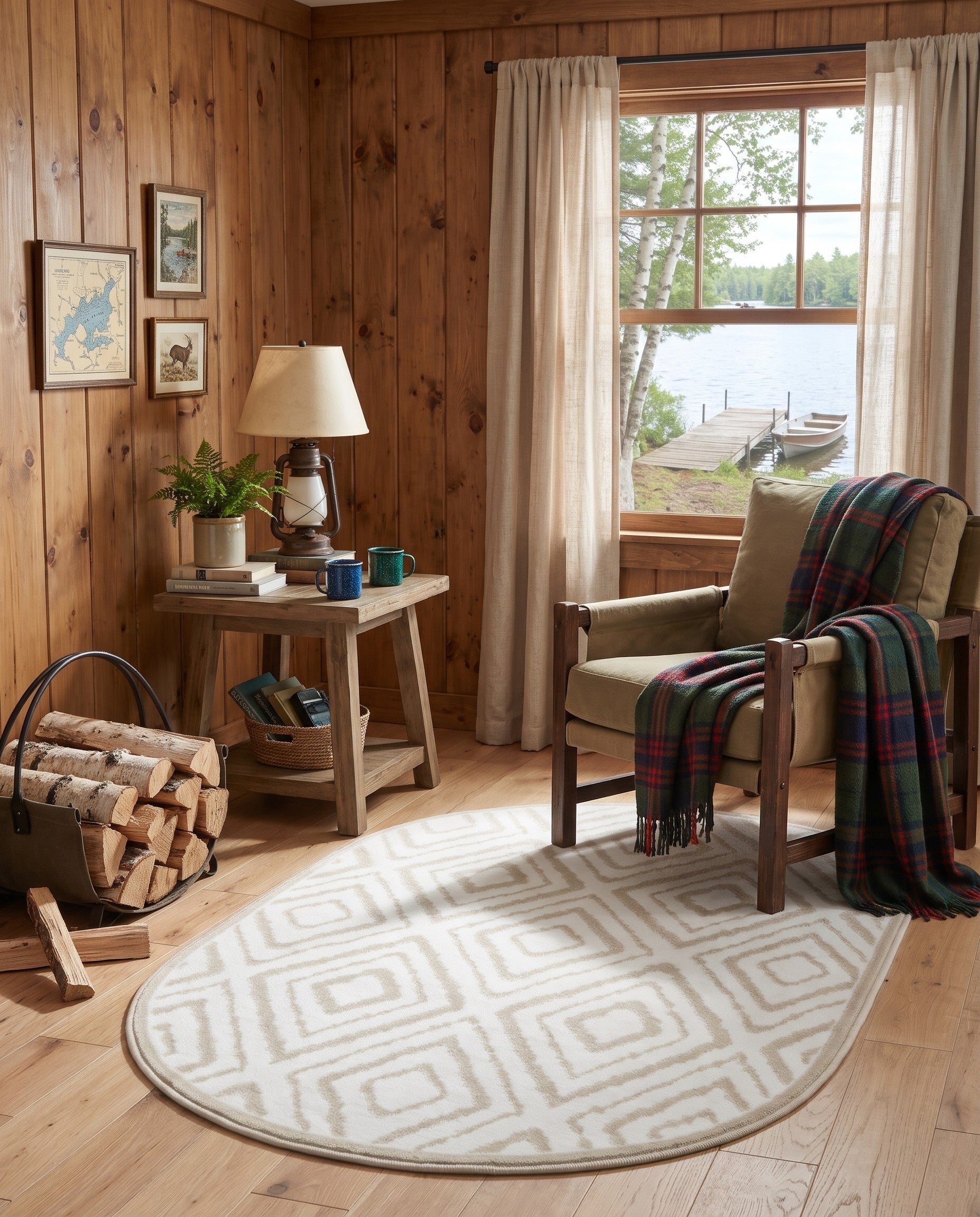 Snow White Hermitage Oval Rug