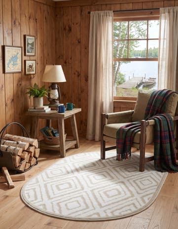 Snow White Hermitage Oval Rug