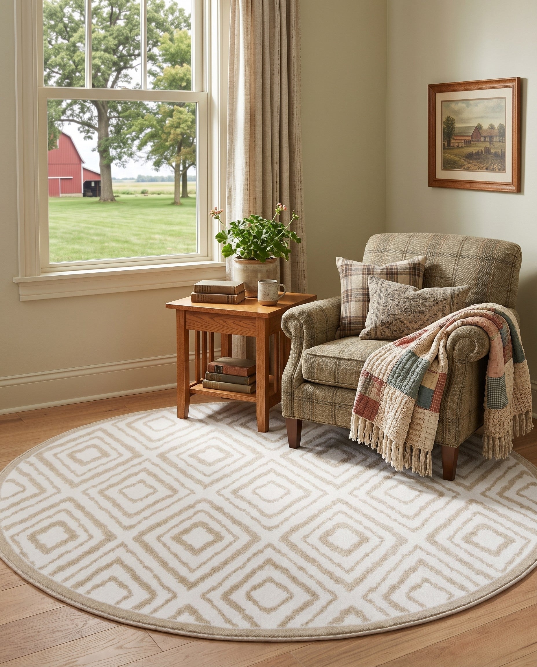 Snow White Hermitage Round Rug