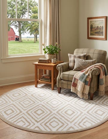 Snow White Hermitage Round Rug