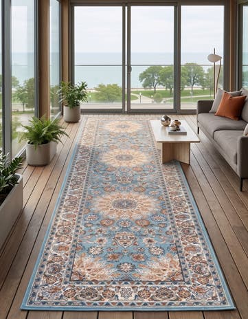 2' 7 x 12' Easy-Clean Traditional Indoor / Outdoor Runner Rug