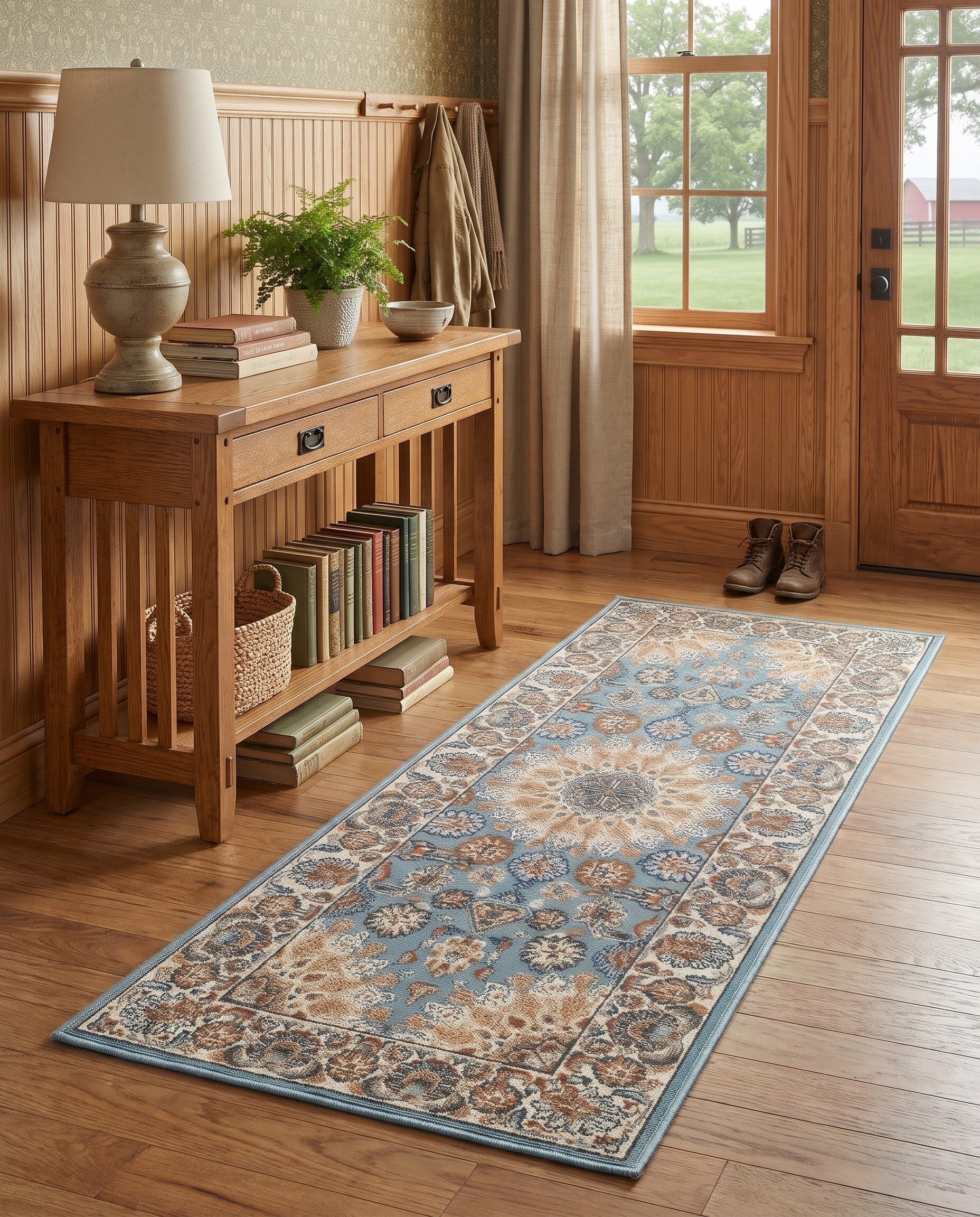 2' x 5' 1 Easy-Clean Traditional Indoor / Outdoor Runner Rug