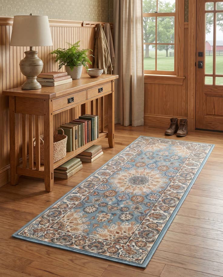 Detail image of 2' x 5' 1 Easy-Clean Traditional Indoor / Outdoor Runner Rug