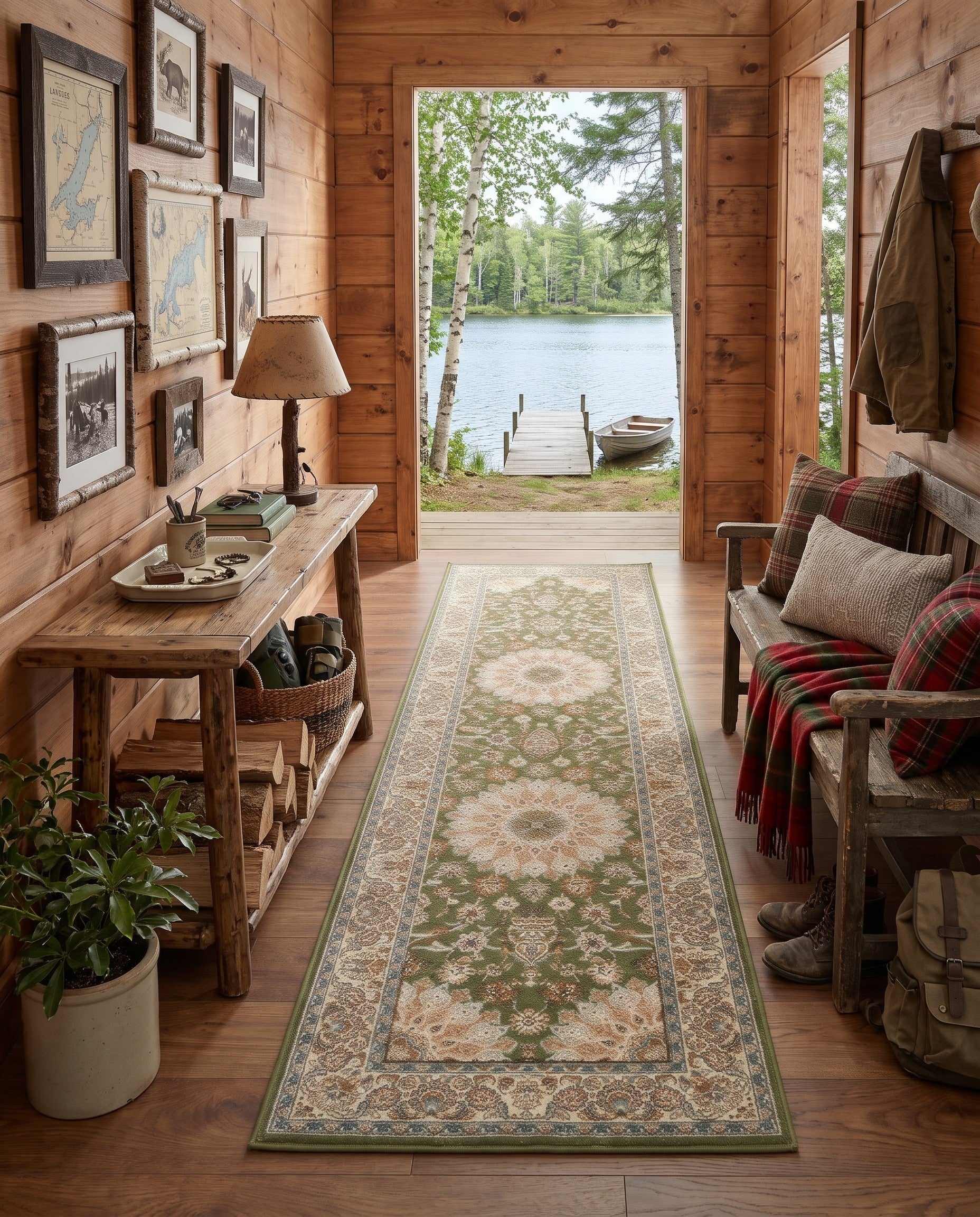 2' 7 x 12' Easy-Clean Traditional Indoor / Outdoor Runner Rug