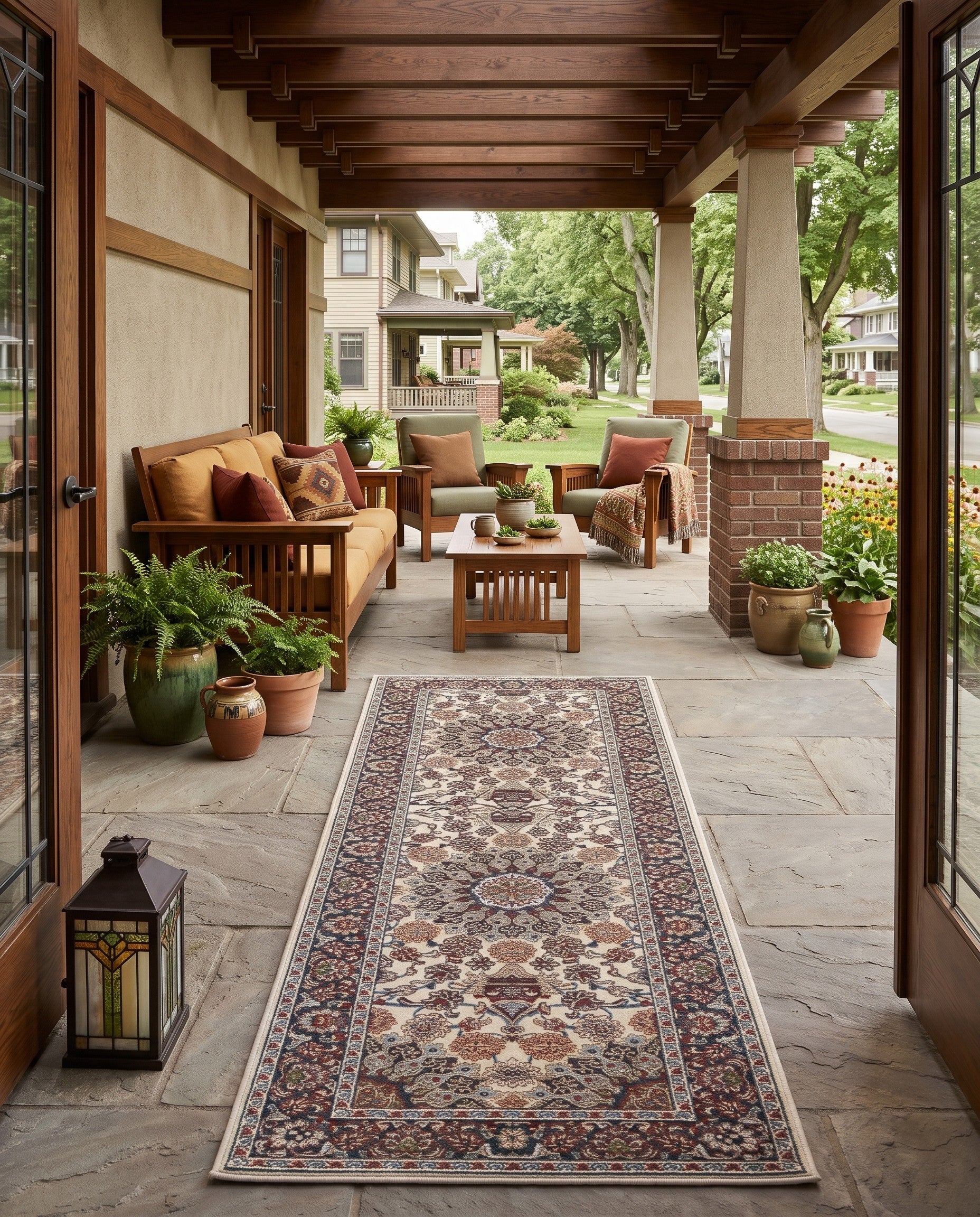 2' 7 x 10' Easy-Clean Traditional Indoor / Outdoor Runner Rug