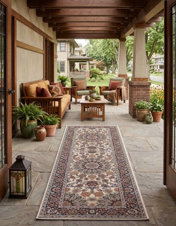 2' 7 x 10' Easy-Clean Traditional Indoor / Outdoor Runner Rug