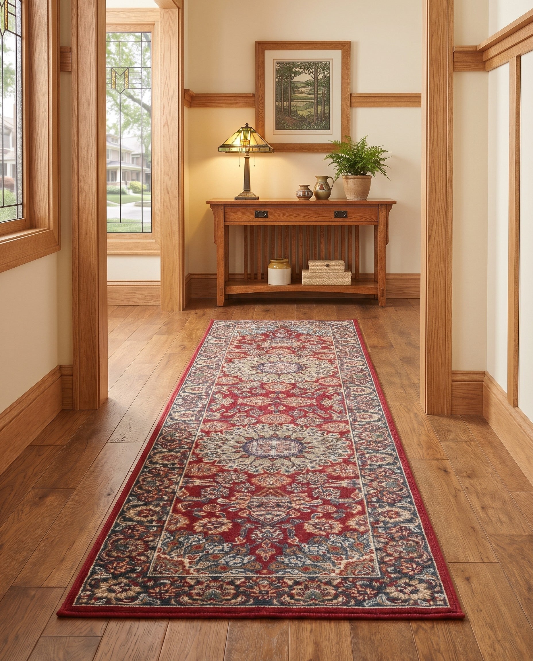 2' x 8' Easy-Clean Radcliffe Traditional Indoor / Outdoor Runner Rug