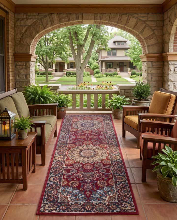 2' x 8' Easy-Clean Radcliffe Traditional Indoor / Outdoor Runner Rug