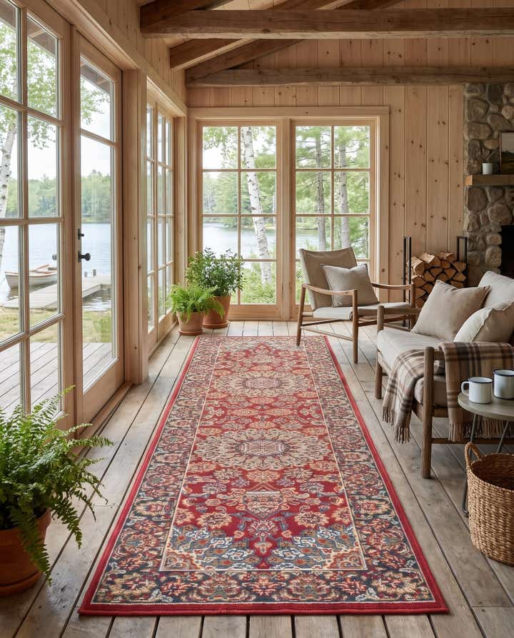 2' x 8' Easy-Clean Radcliffe Traditional Indoor / Outdoor Runner Rug