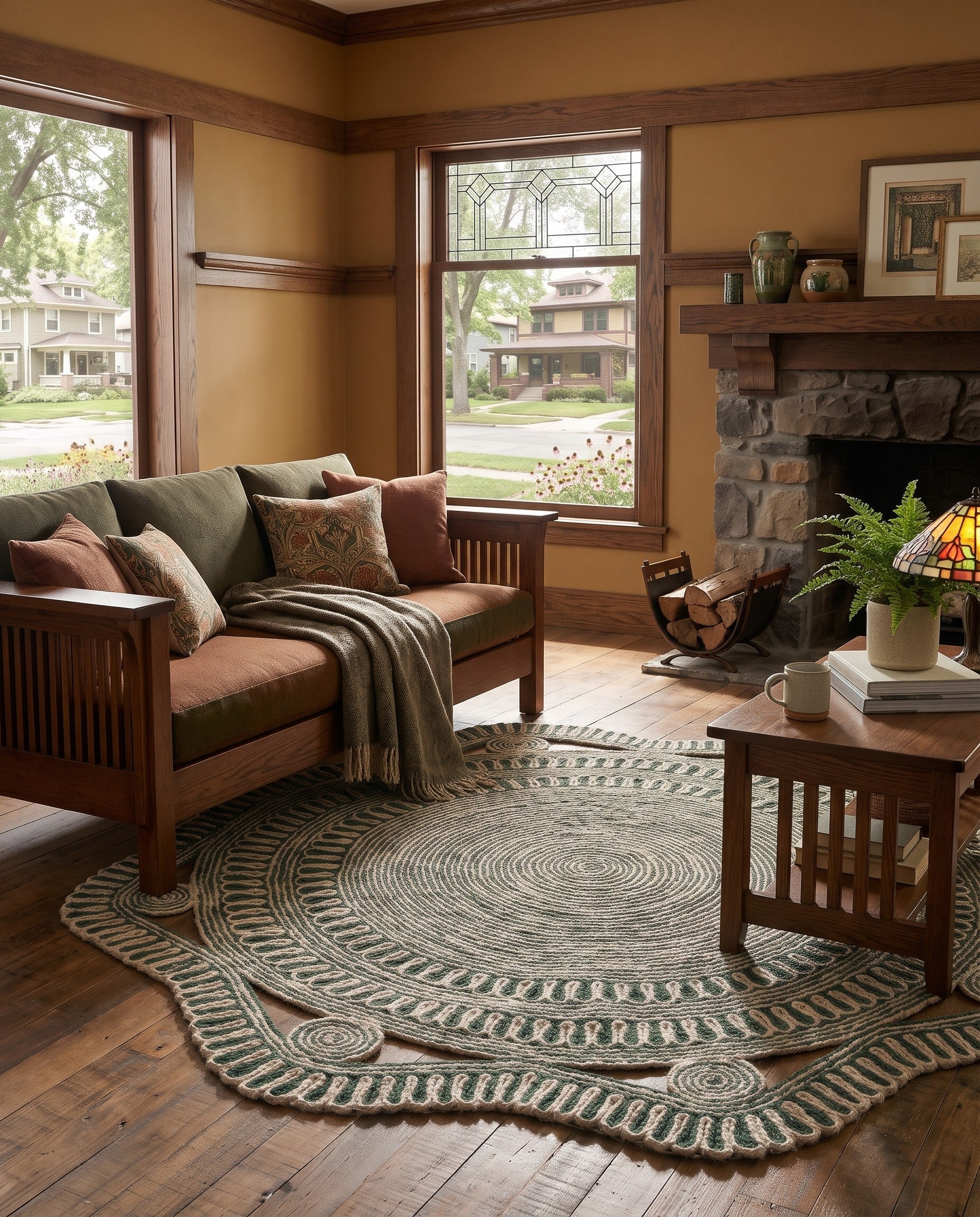 5' 1 x 5' 1 Handmade Braided Jute Round Rug