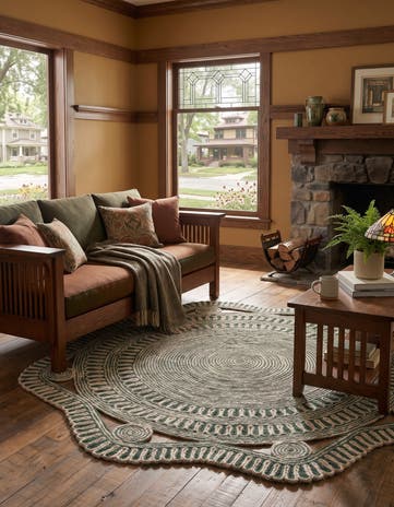 5' 1 x 5' 1 Handmade Braided Jute Round Rug