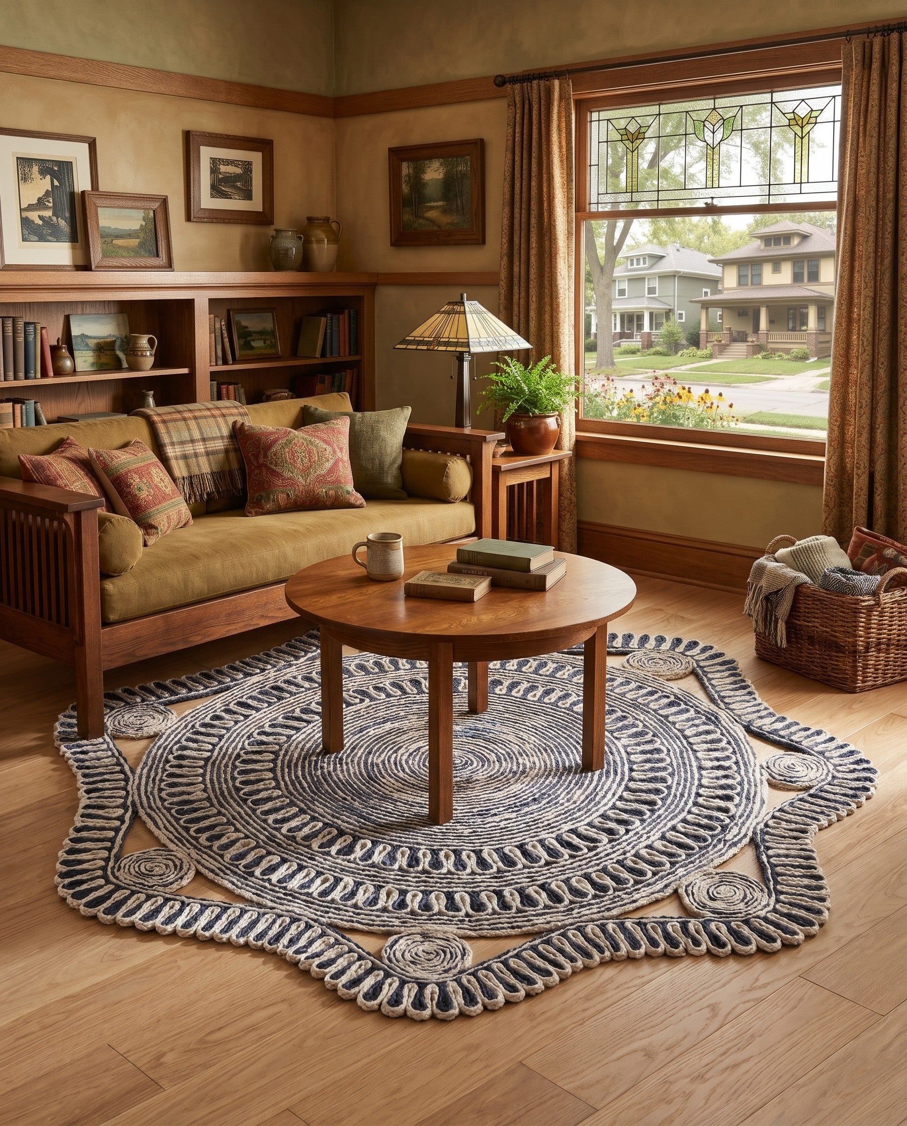 4' 1 x 4' 1 Handmade Braided Jute Round Rug