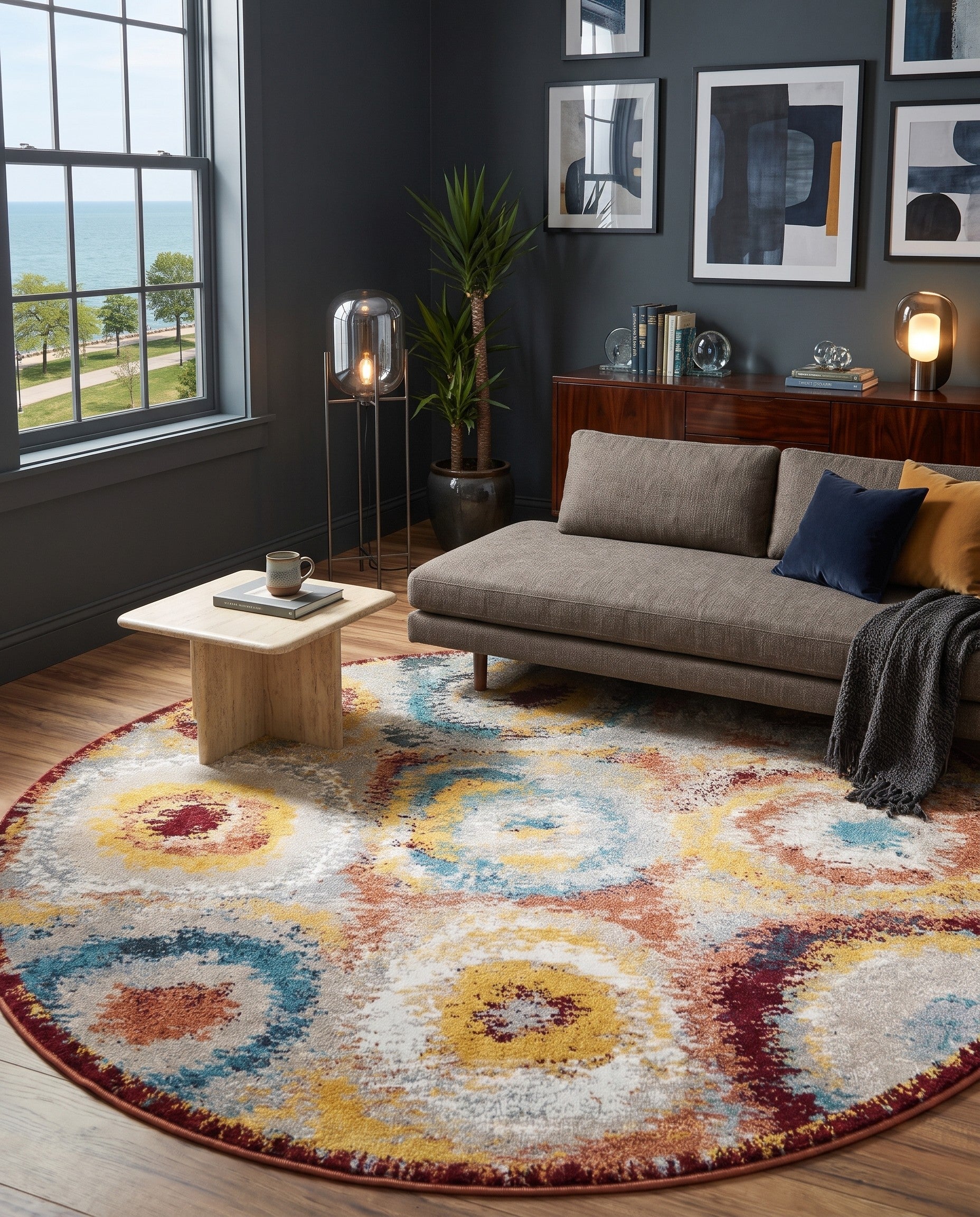 5' 3 x 5' 3 Kamala Washable Round Rug