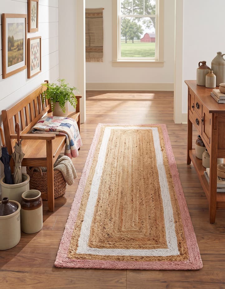 2' x 6' 1 Handmade Braided Jute Runner Rug