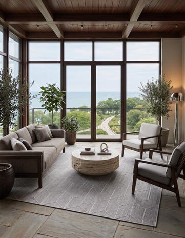 5' 3 x 8' Easy-Clean Lattice Indoor / Outdoor Rug