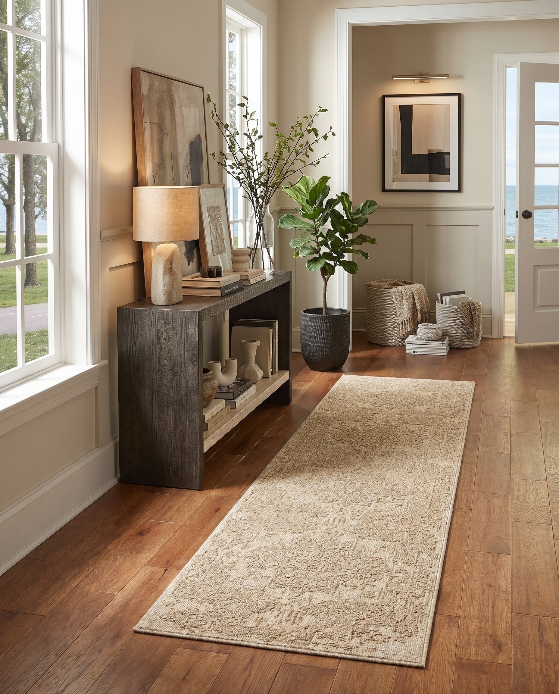 2' 7 x 12' Easy-Clean Traditional Indoor / Outdoor Runner Rug