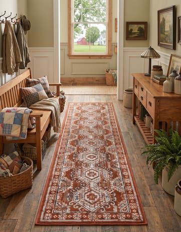 Terracotta Charlotte Constance Runner Rug