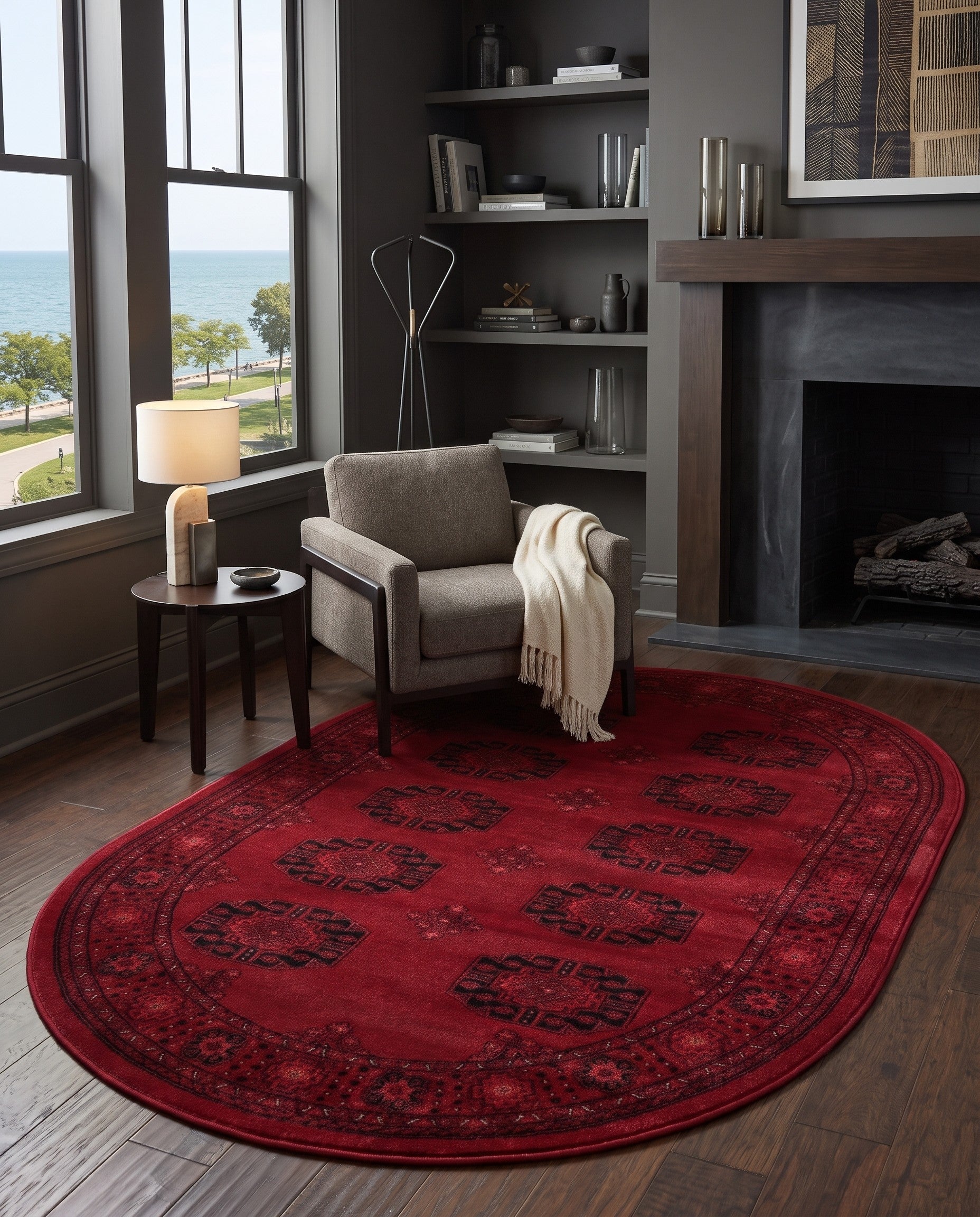 4' 1 x 6' 1 Bokhara Oval Rug
