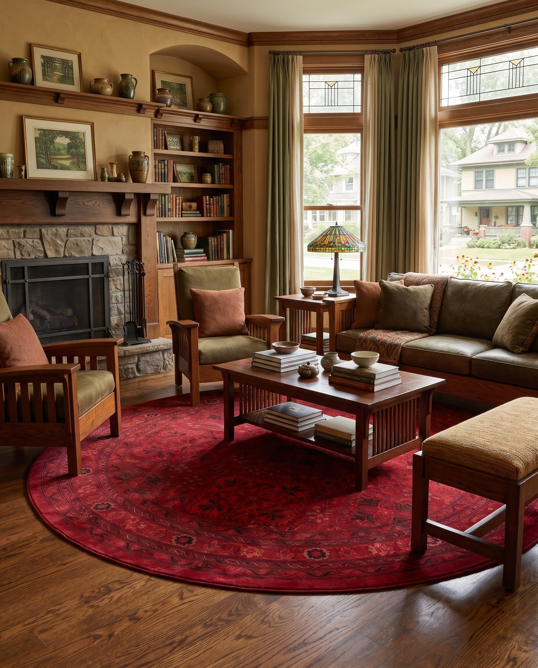 Red Bokhara Round Rug