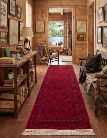 Red Bokhara Runner Rug