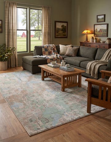 Teal Lotus Rug