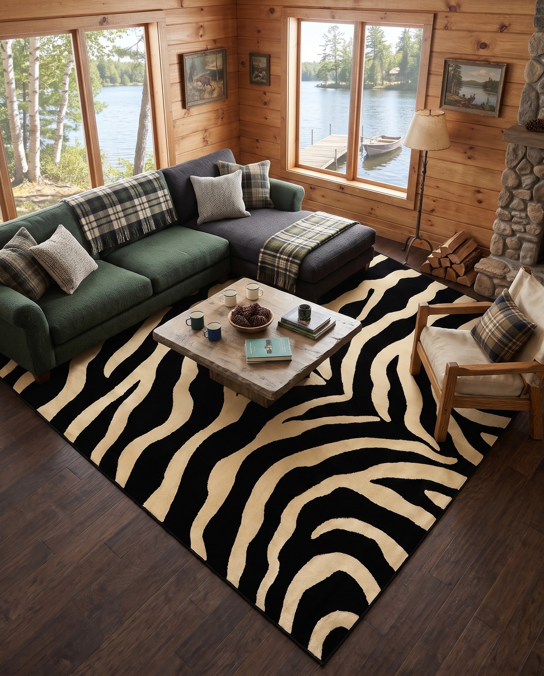 Black Savannah Square Rug