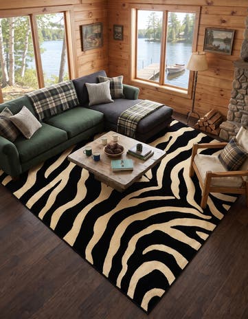 Black Savannah Square Rug