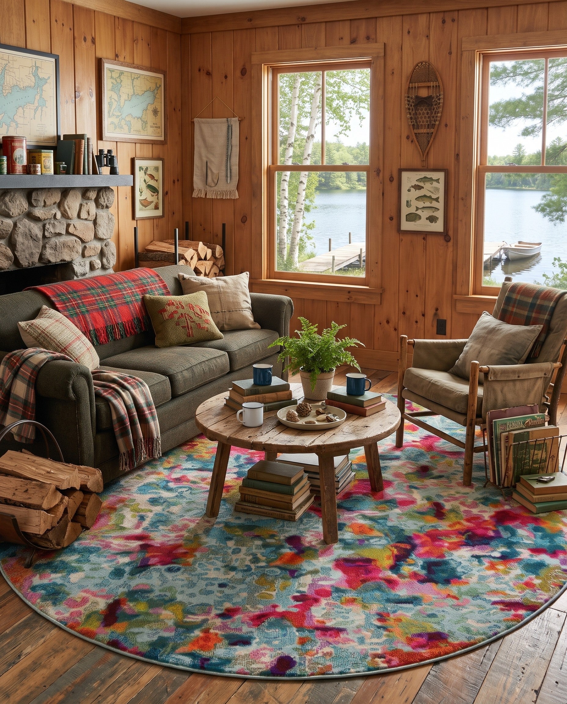 Washable Theia Round Rug
