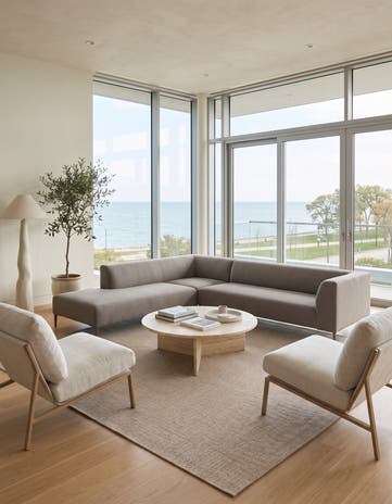 Beige Easy-Clean Solid Indoor / Outdoor Square Rug