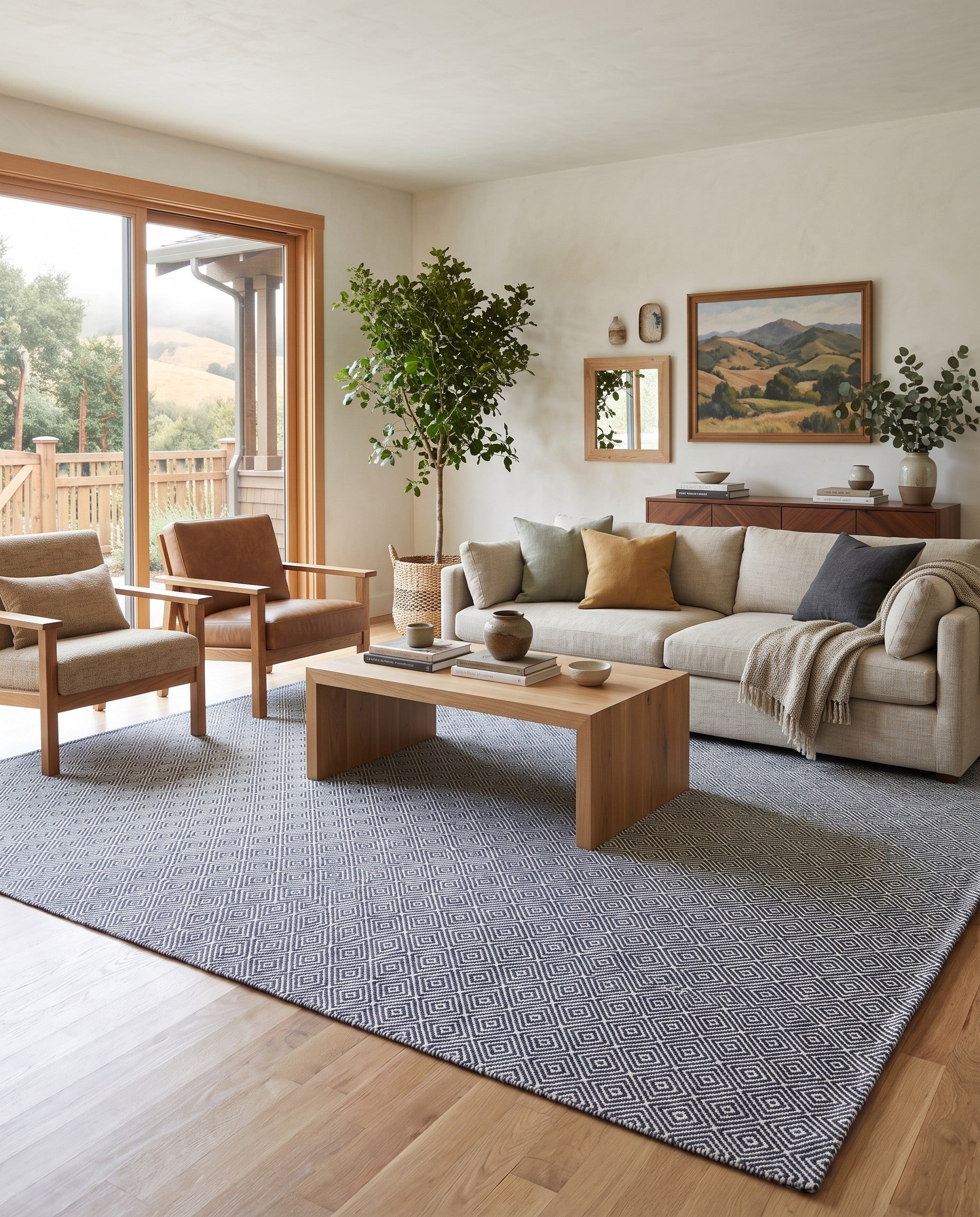 10' x 14' 1 Hand Woven Geo Trellis Flatweave Rug