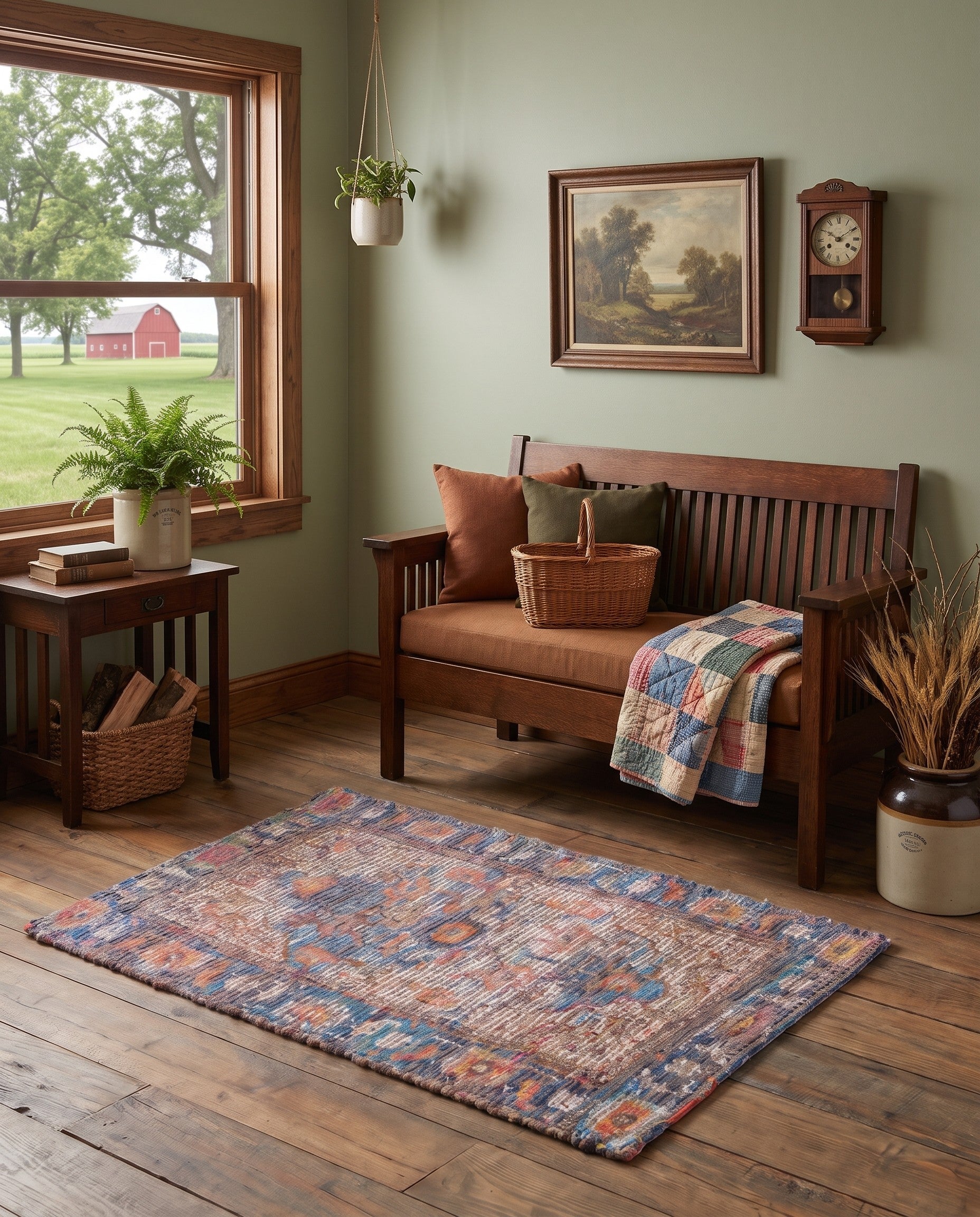 2' x 3' 1 Hand Woven Chenille Jute Rug