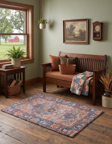 2' x 3' 1 Hand Woven Chenille Jute Rug