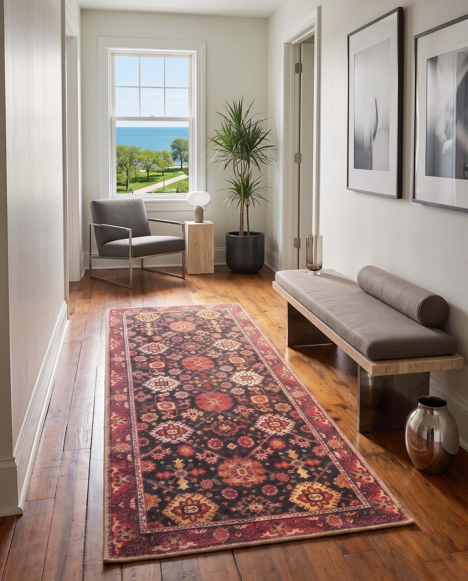 2' x 5' 1 Washable Timeless Oakmoss Runner Rug