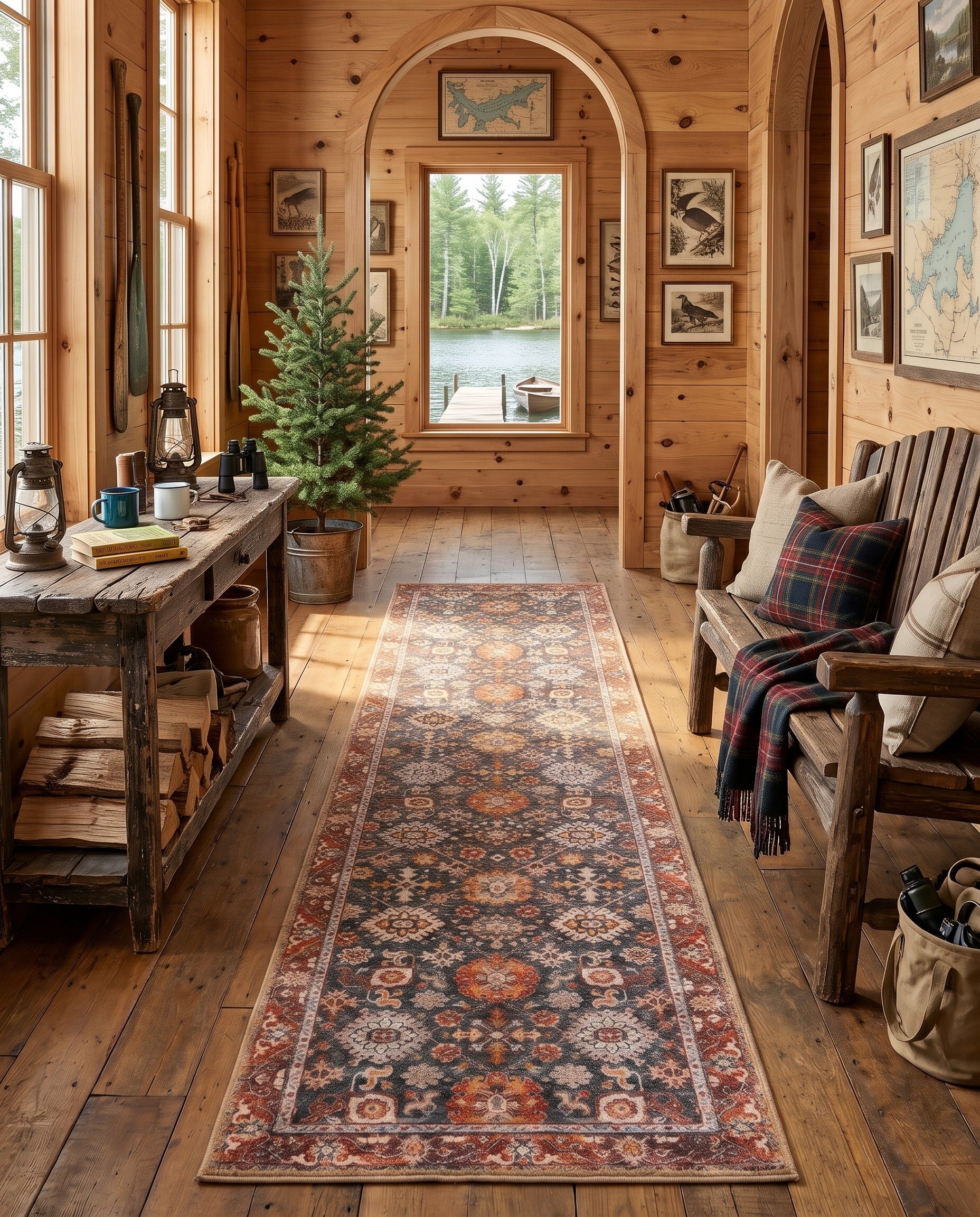 2' 7 x 12' Washable Timeless Oakmoss Runner Rug
