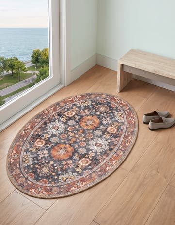 2' x 3' 1 Washable Timeless Oval Rug