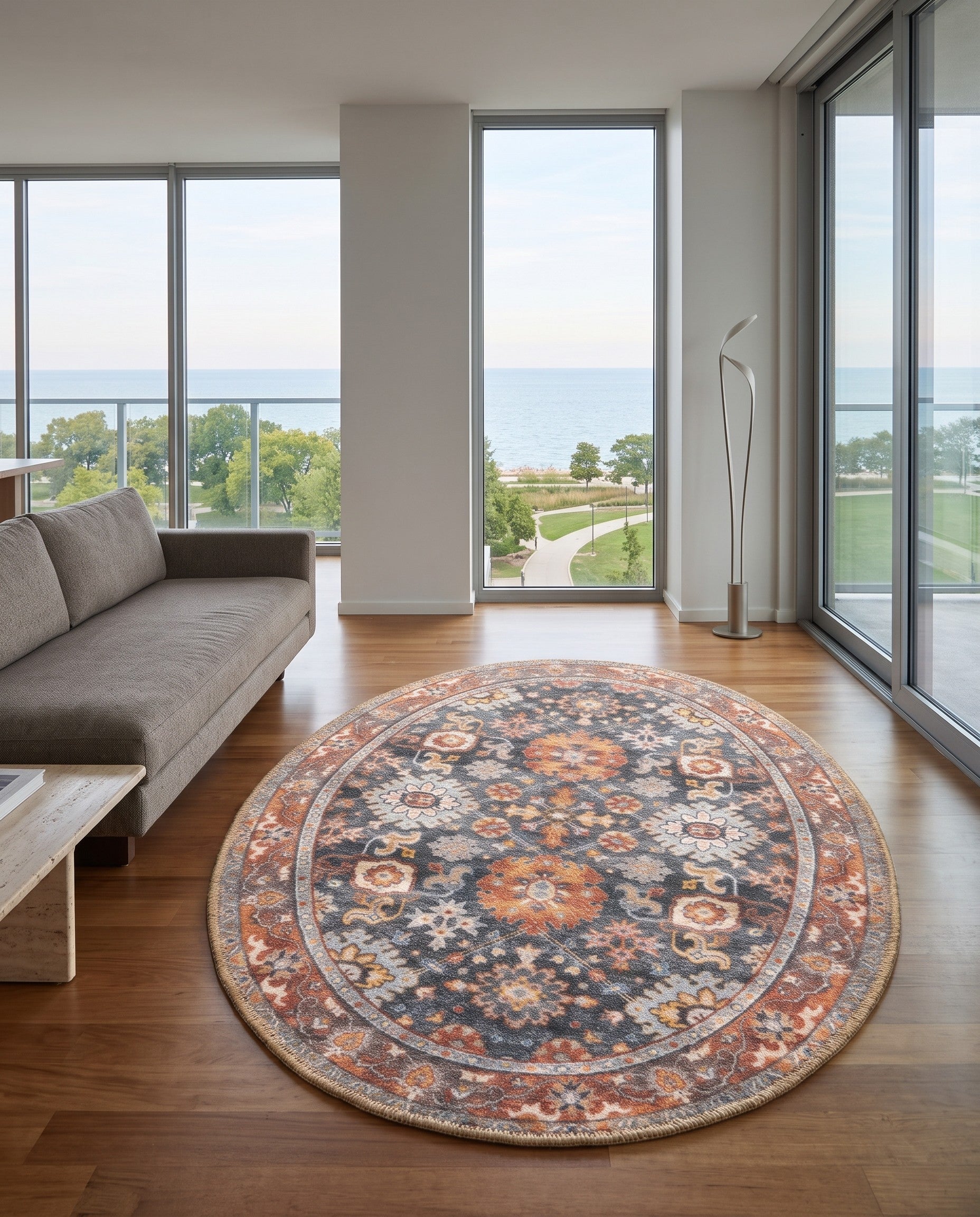 2' x 3' 1 Washable Timeless Oakmoss Oval Rug