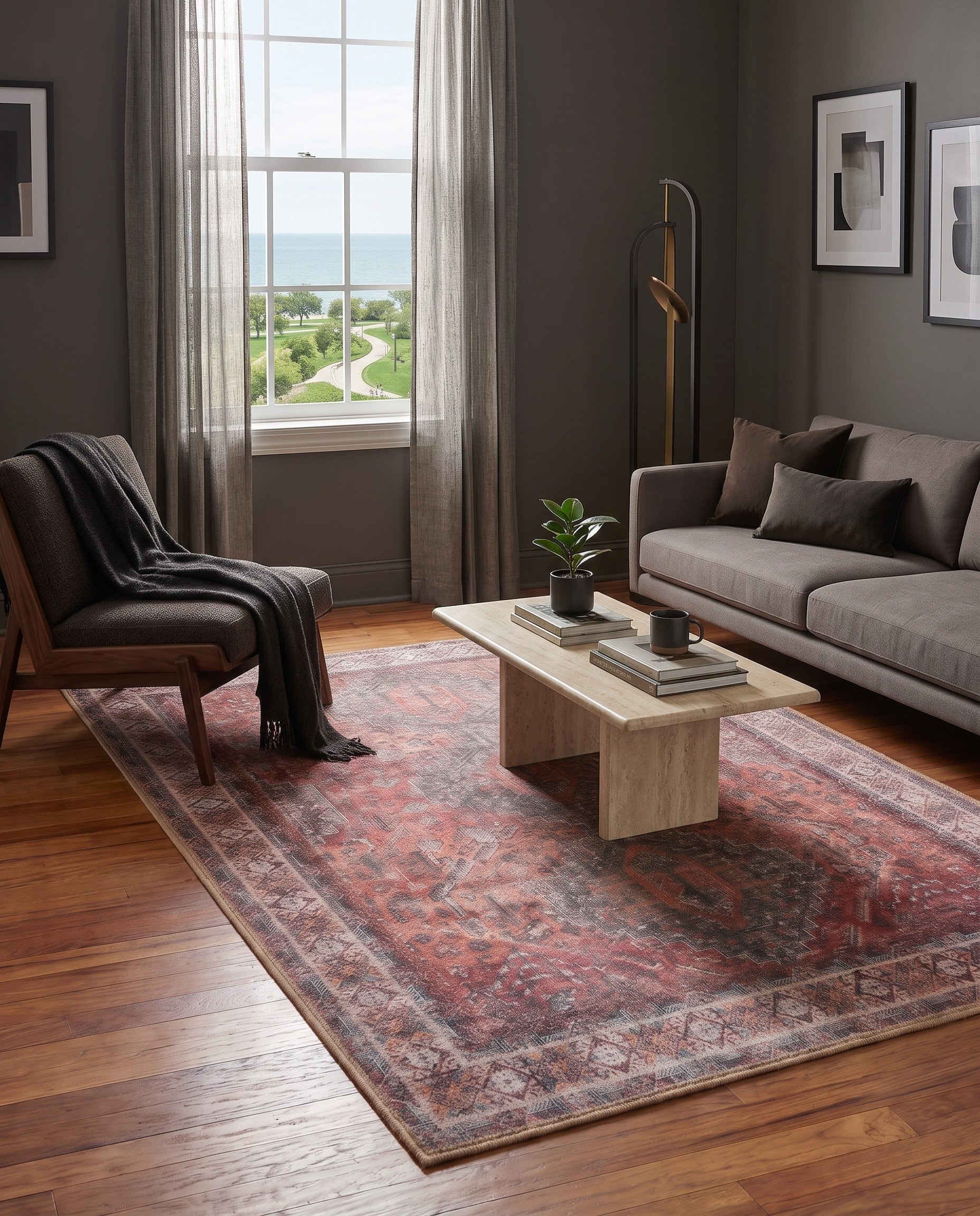 3' 6 x 5' 6 Washable Timeless Meadowlark Rug